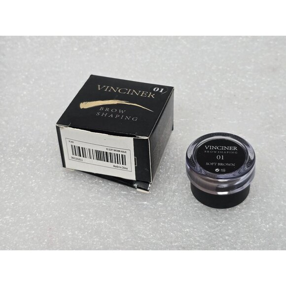 Vinciner Brow Shaping Kit 01 Soft Brown Includes Brush & Eyebrow Pomade - Picture 2 of 2